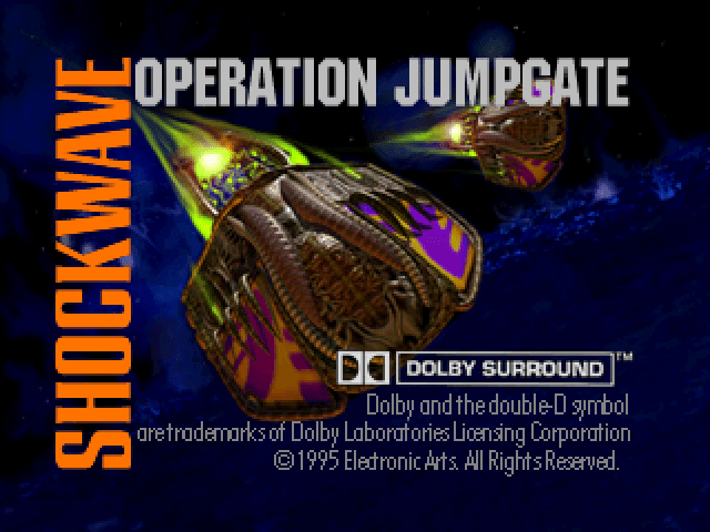 Shockwave Assault title screen for Playstation